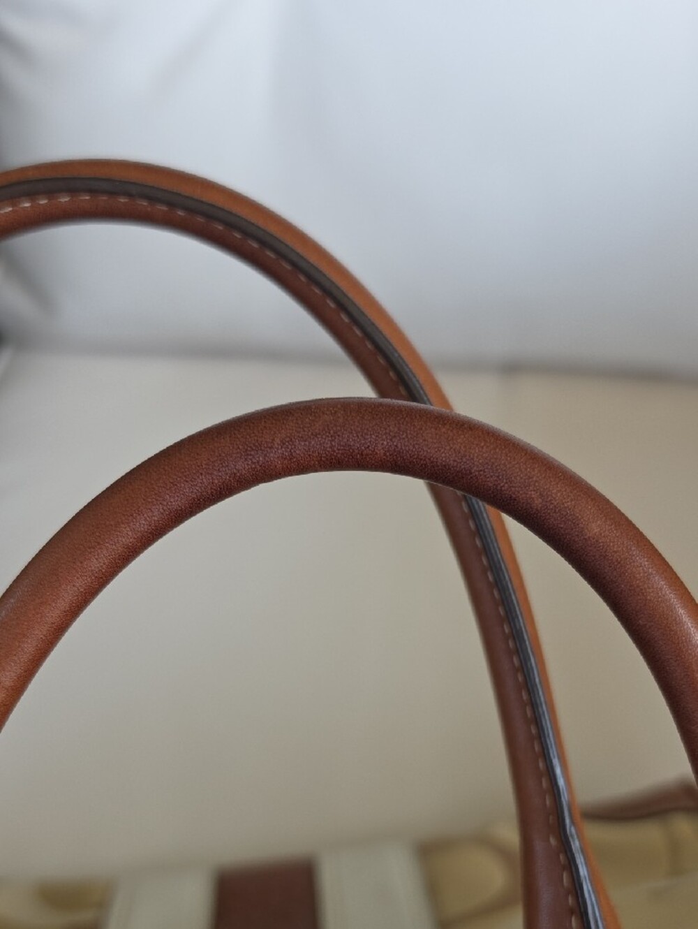 Coach Hampton Optic Tan and White Signature Stripe Satchel - Picture 13 of 16